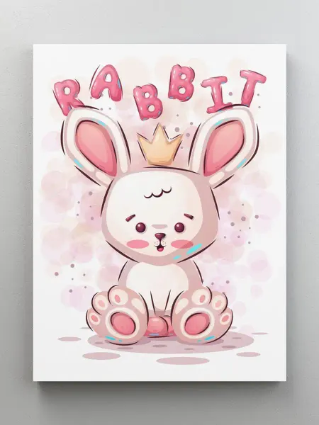 Делаем Картины Картина "Детский постер - маленький кролик" 30x40 см