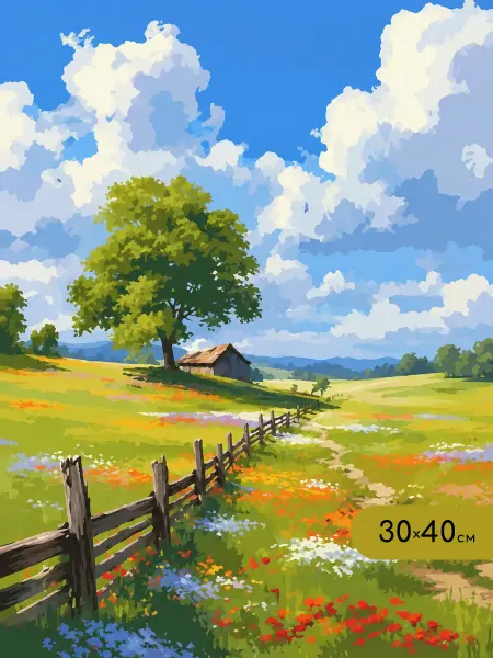 Флюид Картина по номерам на холсте 30x40 см Лето
