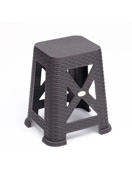 Садовый табурет из пластика, коричневый, 45.5x37.5 см