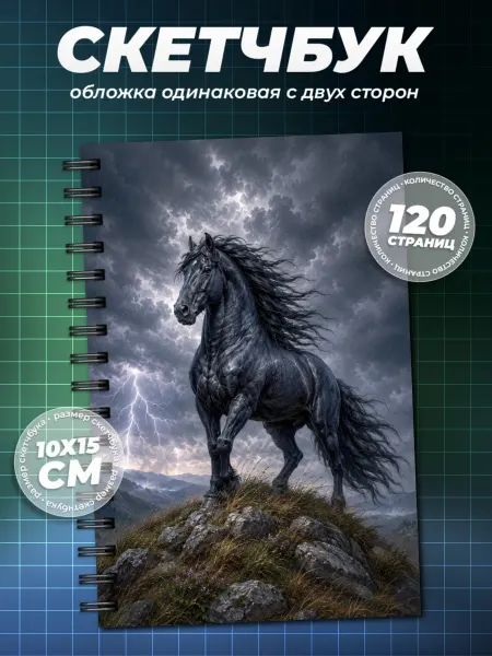 Образ из шума Блокнот с лошадью А6 (10×15см)