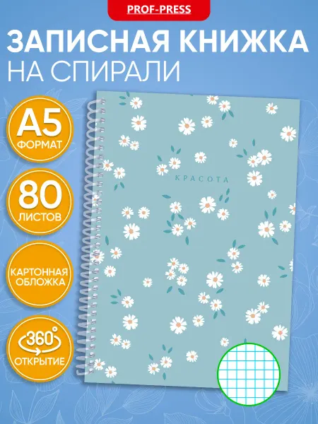 Prof-Press Тетрадь А5 на пружине 80 листов