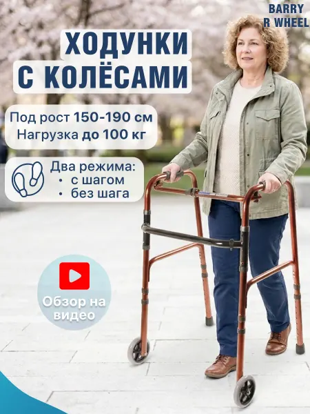 Barry Шагающие ходунки для пожилых на колесах для дома R Wheel
