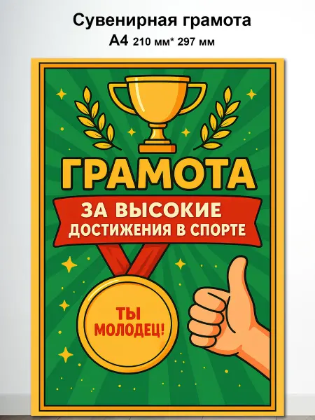 Gradium Грамота диплом сувенирная достижения в спорте