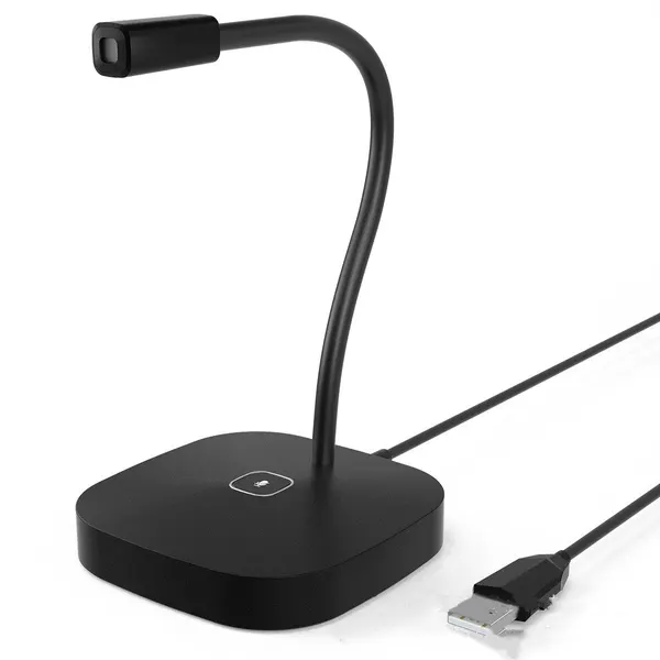 Многофункциональный офисный микрофон c качественным звуком MyPads G22 из прочного пластика для компьютера черный