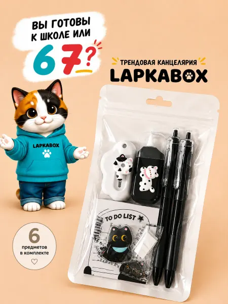 LAPKABOX Набор канцелярии подарок для девочки