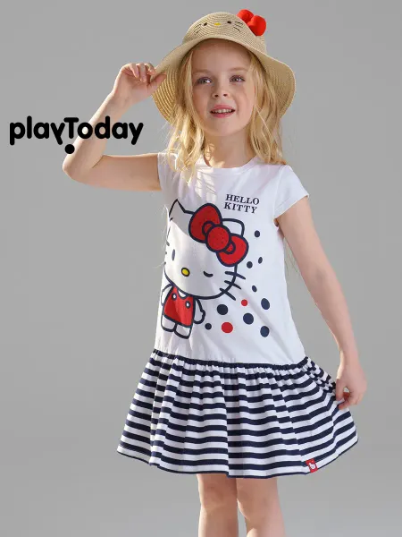 PlayToday Платье летнее детское в садик Хелло Китти