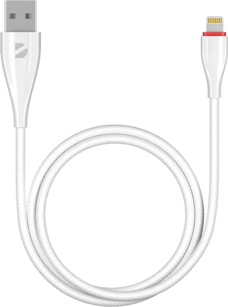 Кабель для зарядки смартфона Ceramic USB - Lightning, 1м, белый, Deppa 72291