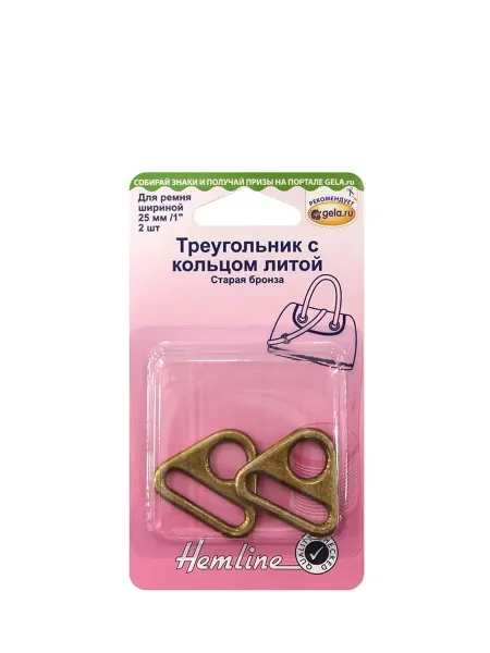 HEMLINE Треугольник с кольцом литой, 25 мм