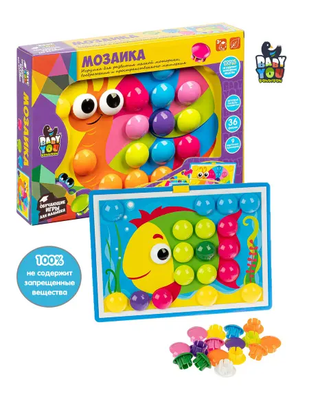 Bondibon Мозаика для малышей с крупными деталями развивающие игрушки