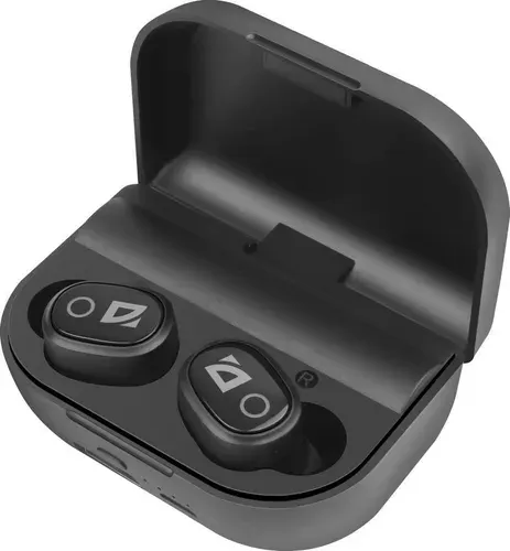 Наушники с микрофоном (гарнитура) DEFENDER TWINS 639, Bluetooth, беспроводные, черные, 63639