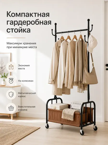 Обувница в прихожую с вешалкой напольная металл