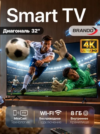 Smart телевизор TV BRANDO 32" TV Android Full HD, LED TV