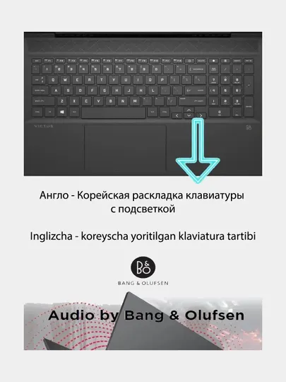 HP Victus 15/15,6" FHD, IPS, 144Гц, Intel Core i5-13420H, DDR4 8ГБ, SSD 512ГБ, RTX3050 6ГБ