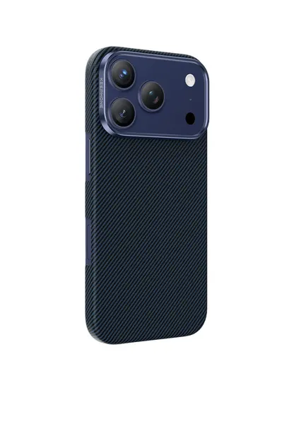 Чехол iPhone 17 Pro KEEPHONE KEVILAR SWEDEN MagSafe Карбон арамидное волокно 1500D, 38 шт. магнитов N52-10Н - Чёрный