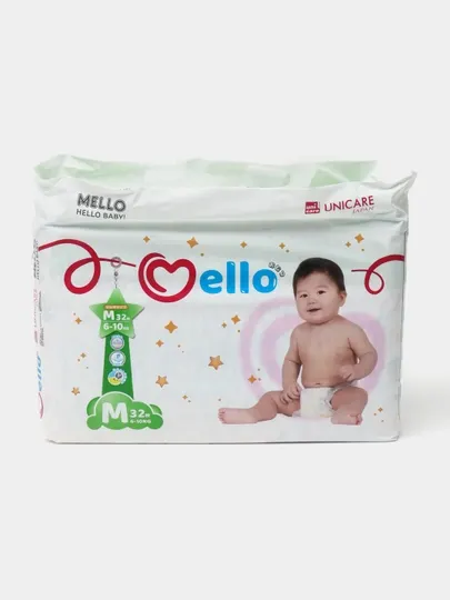 Подгузники Mello middle pack, размер M, 32