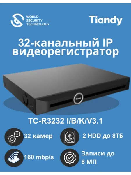 TIANDY IP видеорегистратор 32 канальный