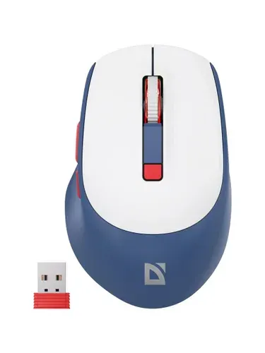 Мышь беспроводная DEFENDER Belsa MB-249 white/blue (USB/BT, 3200dpi, 6but) (52249)