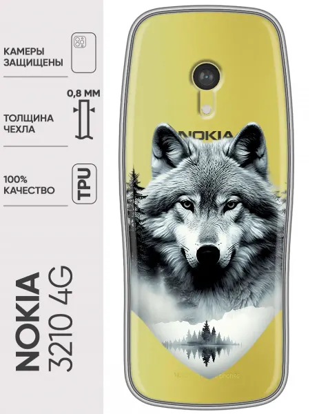 Trendmall Чехол на Nokia 3210 4G Волк в лесу