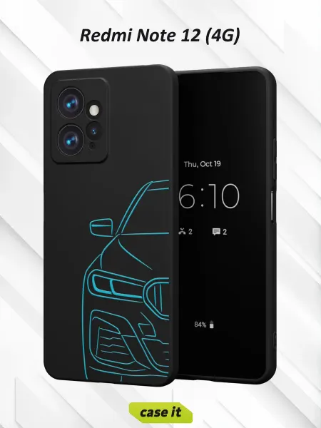 Case it Чехол на Redmi Note 12 4G с принтом силуэт BMW 5 серии