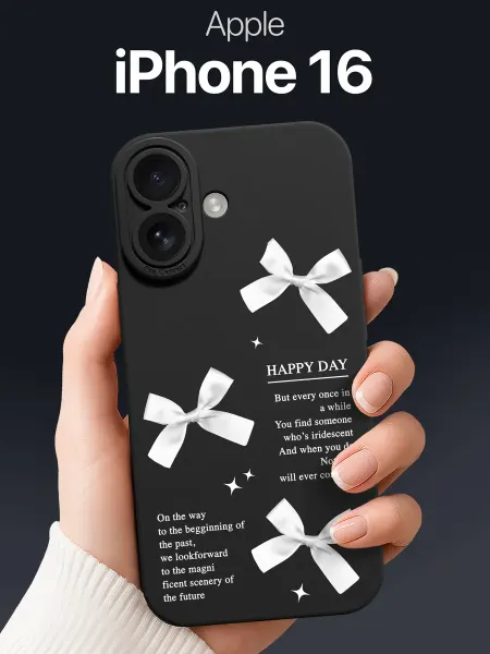 SCDesign Чехол на iPhone 16 с бантиками