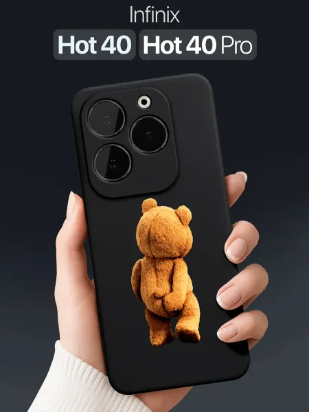 SCDesign Чехол с принтом на Infinix Hot 40, 40 Pro с мишкой