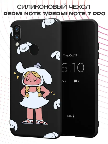 FACTORIA Чехол на Xiaomi Redmi Note 7 с принтом Девочка с мишкой