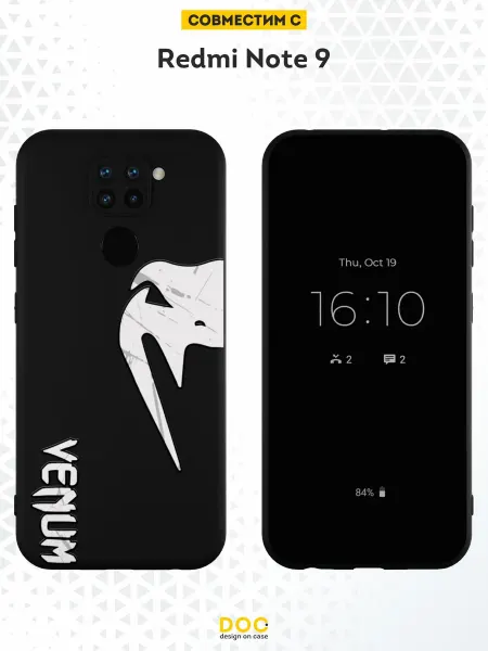 DesignOnCase Чехол на Xiaomi Redmi Note 9 с принтом Веном