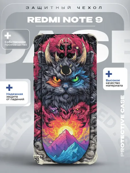 ZLStore Чехол на Redmi Note 9 с принтом кот