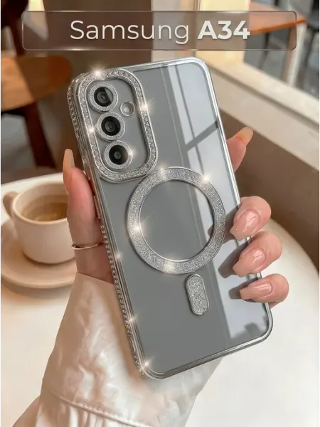 РИНОФОН Чехол со стразами и MagSafe на Samsung Galaxy A34