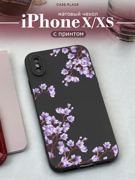 Case Place Матовый чехол на iPhone X iPhone XS сакура