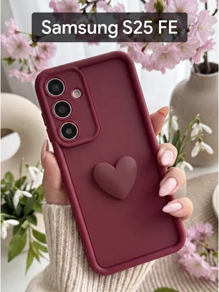 Red Cat Чехол на Samsung Galaxy S25 FE Сердечко Бордо