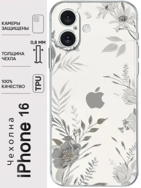 Чехол для iPhone16 с изображением сердечек
