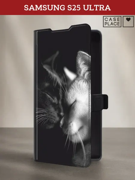 Samsung Чехол-книжка на S25 Ultra с котиками