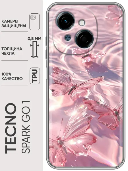 Trendmall Чехол на Tecno Spark Go 1 бабочки женский