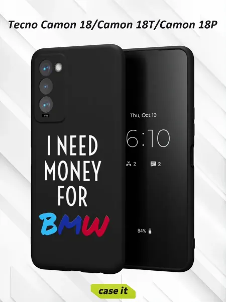 Case it Чехол на Tecno Camon 18с принтом I need money