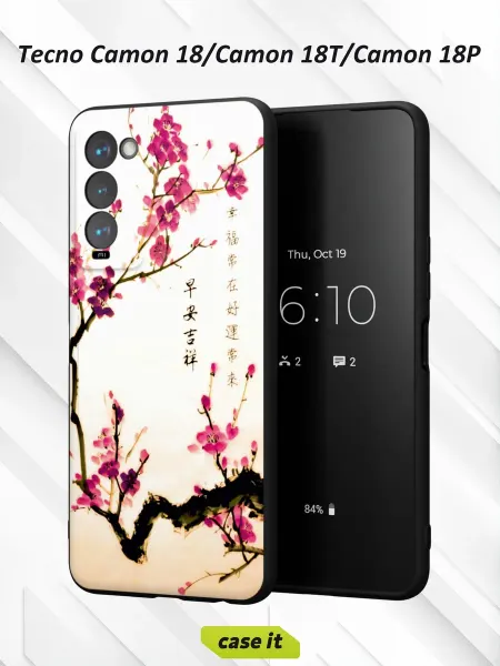 Case it Чехол на Tecno Camon 18с принтом китайская живопись