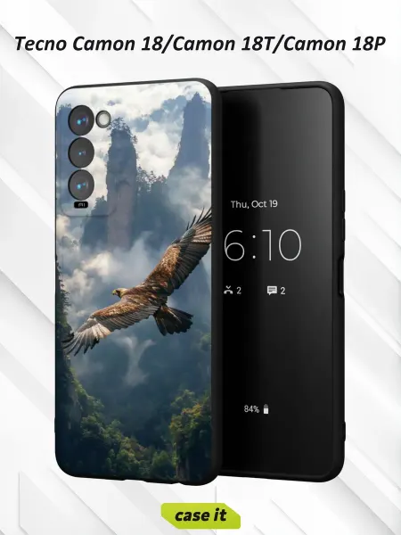 Case it Чехол на Tecno Camon 18с принтом Парящий в небе