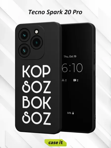 Case it Чехол на Tecno Spark 20 Proс принтом Kop soz bok soz