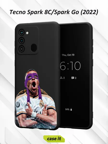 Case it Чехол на Tecno Spark 8C GO 2022 Удивленный Килиан Мбаппе