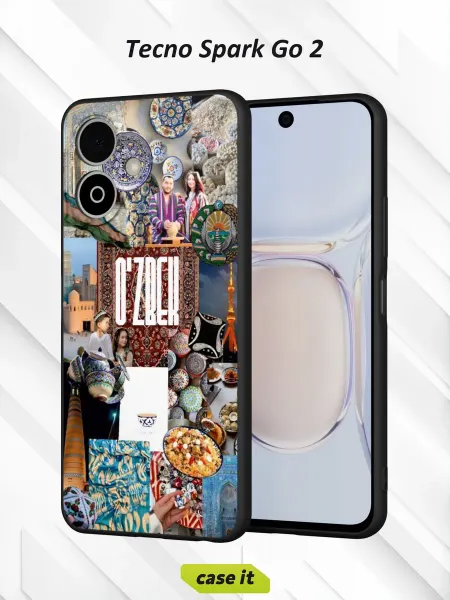 Case it Чехол на Tecno Spark Go 2с принтом O'ZBEK