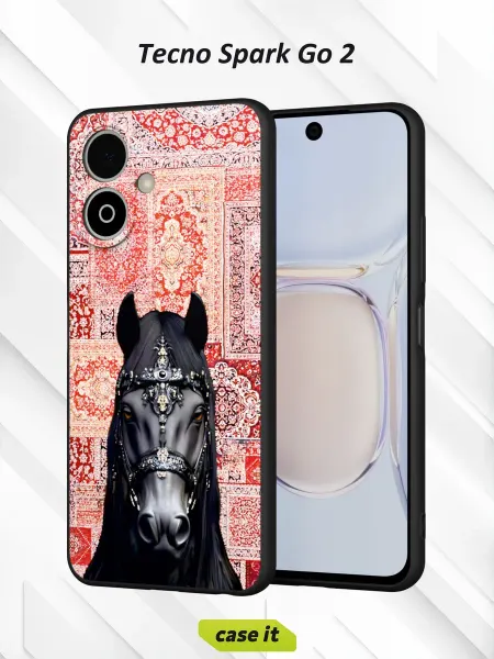 Case it Чехол на Tecno Spark Go 2с принтом лошадь на ковре
