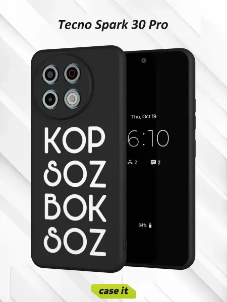Case it Чехол на Tecno Spark 30 Proс принтом Kop soz bok soz