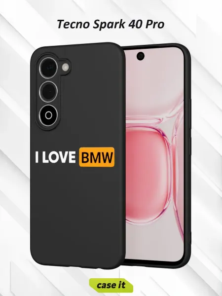 Case it Чехол на Tecno Spark 40 Pro с принтом I love BMW
