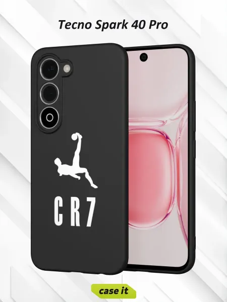 Case it Чехол на Tecno Spark 40 Pro с принтом логотип бренда CR7