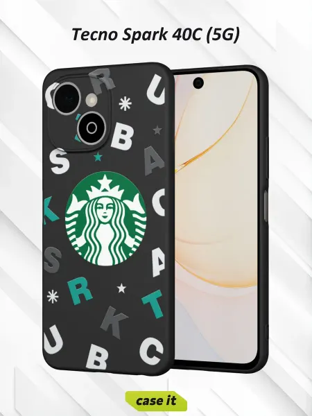 Case it Чехол на Tecno Spark 40C (5G)с принтом Starbucks