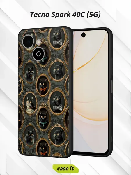 Case it Чехол на Tecno Spark 40C (5G)с принтом Портреты кошек