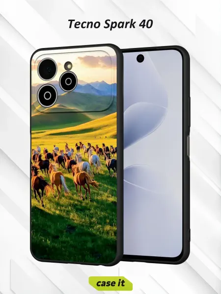 Case it Чехол на Tecno Spark 40с принтом Лошади