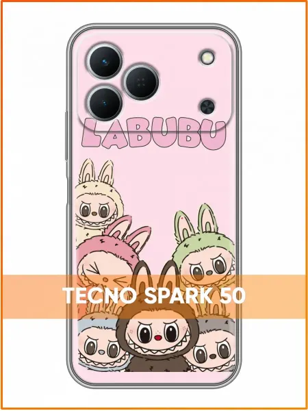 Case Face Чехол на Tecno Spark 50 с принтом Лабубу