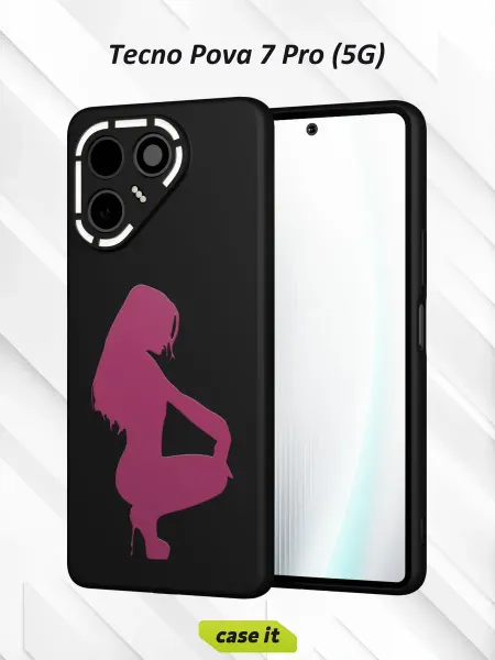 Case it Чехол на TecnoPova7Pro 5Gс принтом Девушка