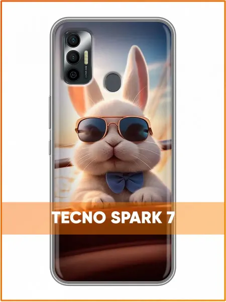 Case Face Чехол на Tecno Spark 7 с принтом Кролик